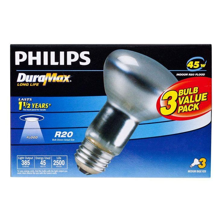 Philips Duramax 45-Watt Incandescent R20 Dimmable Spot Light Bulb (3-Pack)