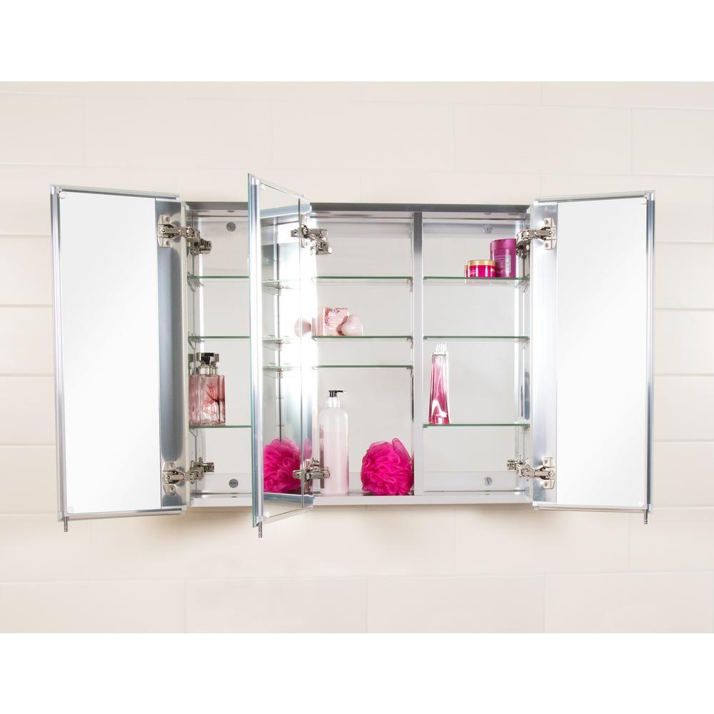 30 in. x 26 in. Recessed or Surface Mount Triple Door Tri-View Medicine Cabinet - Super Arbor