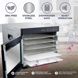 6 Tray Premium Stainless Steel Electric Food Dehydrator Machine 600W for Drying Beef Jerky, Fruits, Vegetables and Nuts