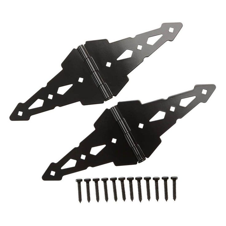 Everbilt 8 in. x 5-1/2 in. Black Decorative Strap Hinge (2-Pack)