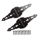 Everbilt 8 in. x 5-1/2 in. Black Decorative Strap Hinge (2-Pack)