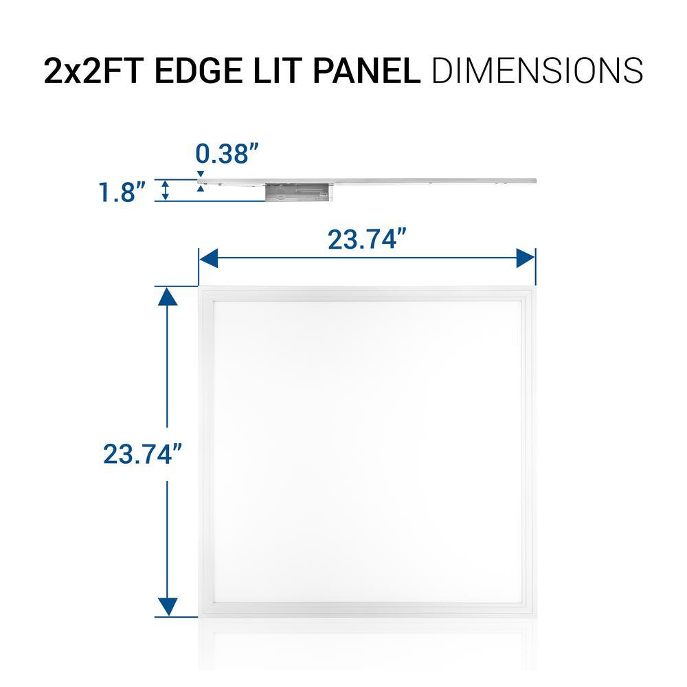2 ft. x 2 ft. White Integrated LED Dimmable Edge Lit Panel, 4000K (4-Pack) - Super Arbor