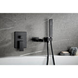 Square Hand-Held Bathtub Faucet In Matt Black - Super Arbor