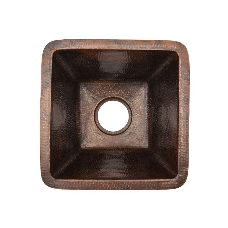 All-in-One Dual Mount Copper 15 in. Square Bar/Prep Sink with Faucet and 3.5 in. Strainer Drain in Oil Rubbed Bronze