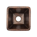 All-in-One Dual Mount Copper 15 in. Square Bar/Prep Sink with Faucet and 3.5 in. Strainer Drain in Oil Rubbed Bronze
