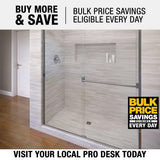 Classic 60 in. x 70 in. Semi-Frameless Sliding Shower Door in Chrome with Clear Glass - Super Arbor