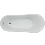 67 in. Acrylic Right Drain Oval Flat Bottom Freestanding Bathtub in White - Super Arbor