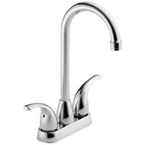 Peerless Chrome 2-Handle Deck-Mount High-Arc Handle Kitchen Faucet (Deck Plate Included)