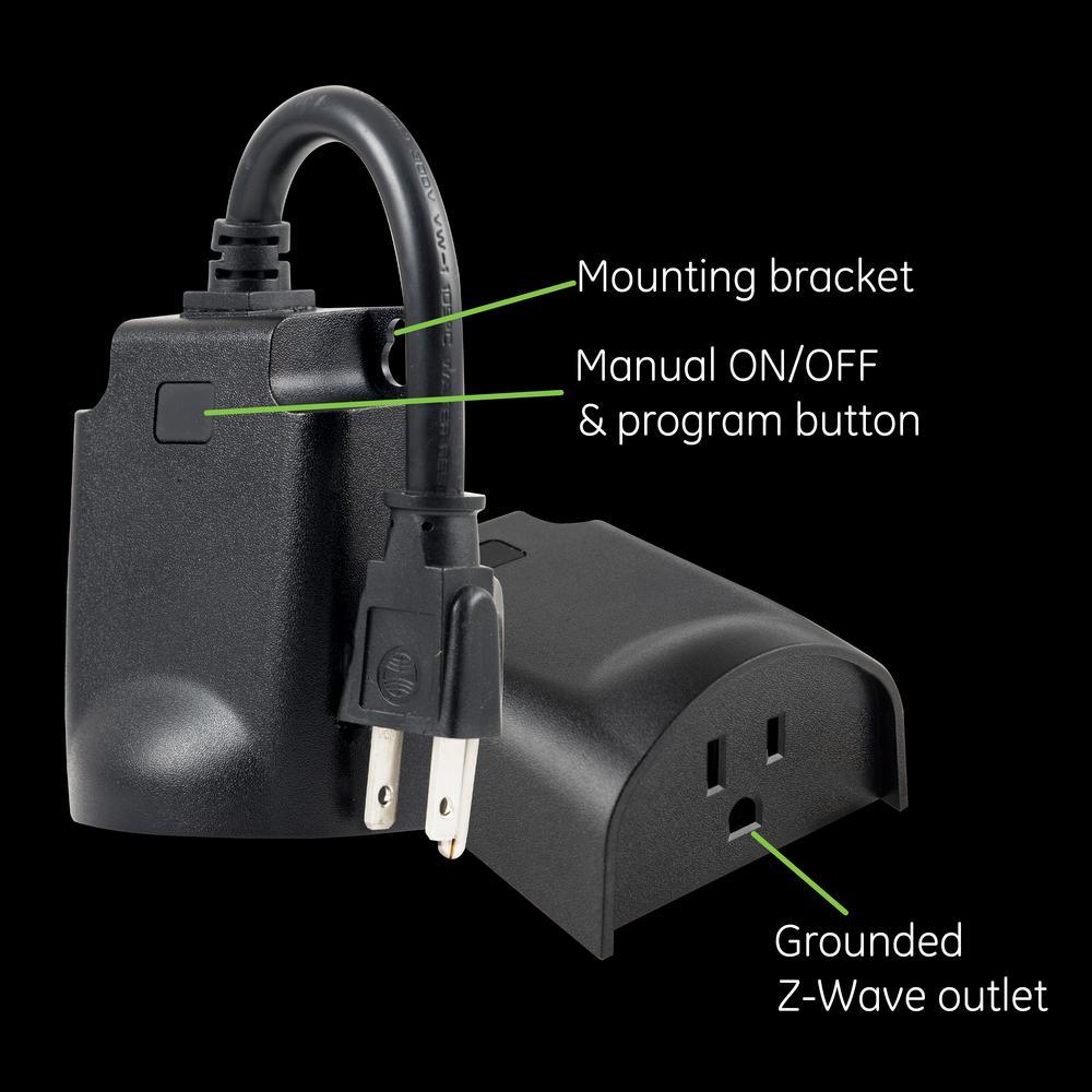 Enbrighten Z-Wave Plus Plug-In Outdoor Switch in Black - Super Arbor