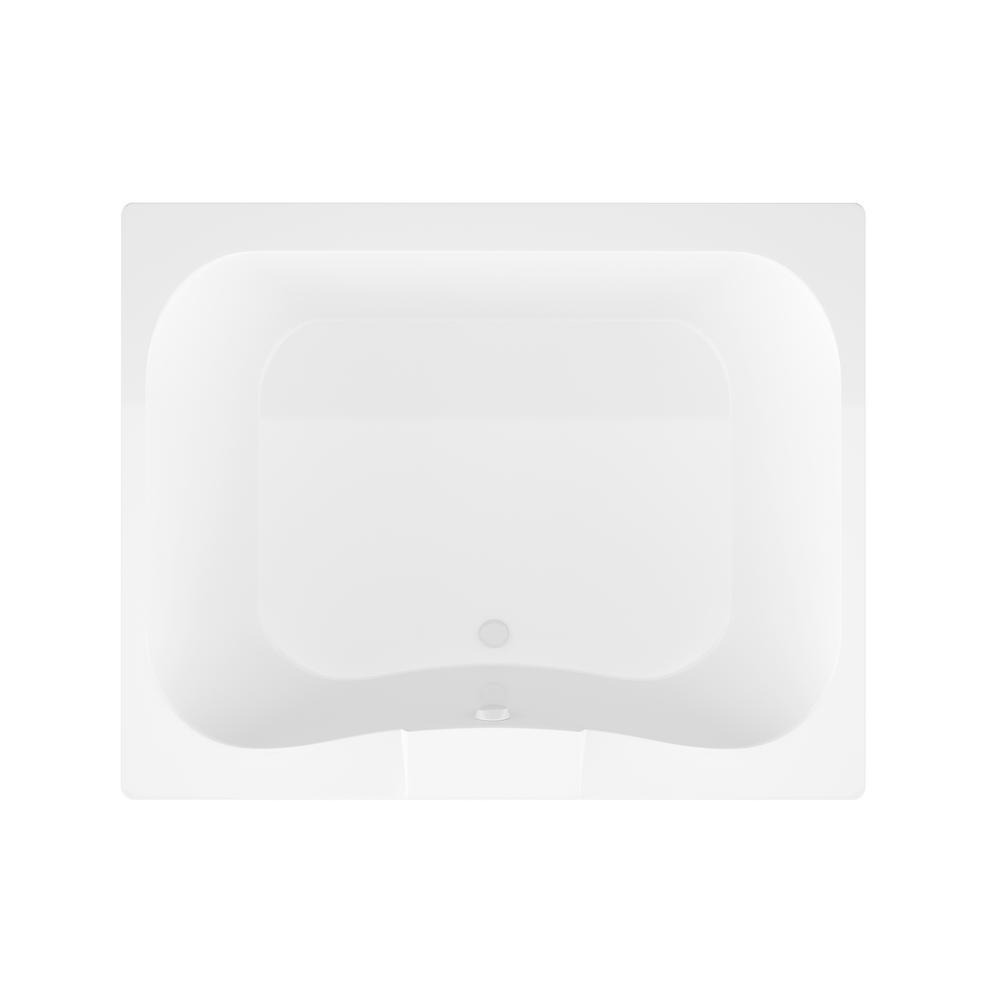Rhode 5 ft. Acrylic Center Drain Rectangular Drop-in Non-Whirlpool Bathtub in White - Super Arbor
