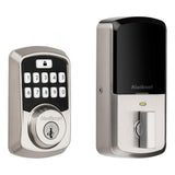 Aura Satin Nickel Single Cylinder Electronic Bluetooth Keypad Smart Lock Deadbolt featuring SmartKey Security - Super Arbor