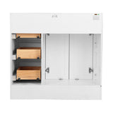 Naples 36 in. W Bath Vanity Cabinet Only in White with Right Hand Drawers - Super Arbor
