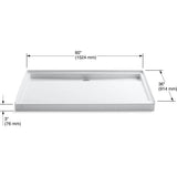Groove 60 in. x 36 in. Acrylic Shower Base in White - Super Arbor
