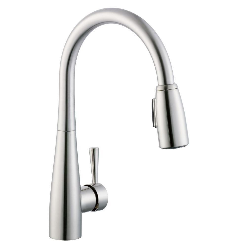 900 Series Single-Handle Pull-Down Sprayer Kitchen Faucet with Soap Dispenser in Stainless Steel - Super Arbor