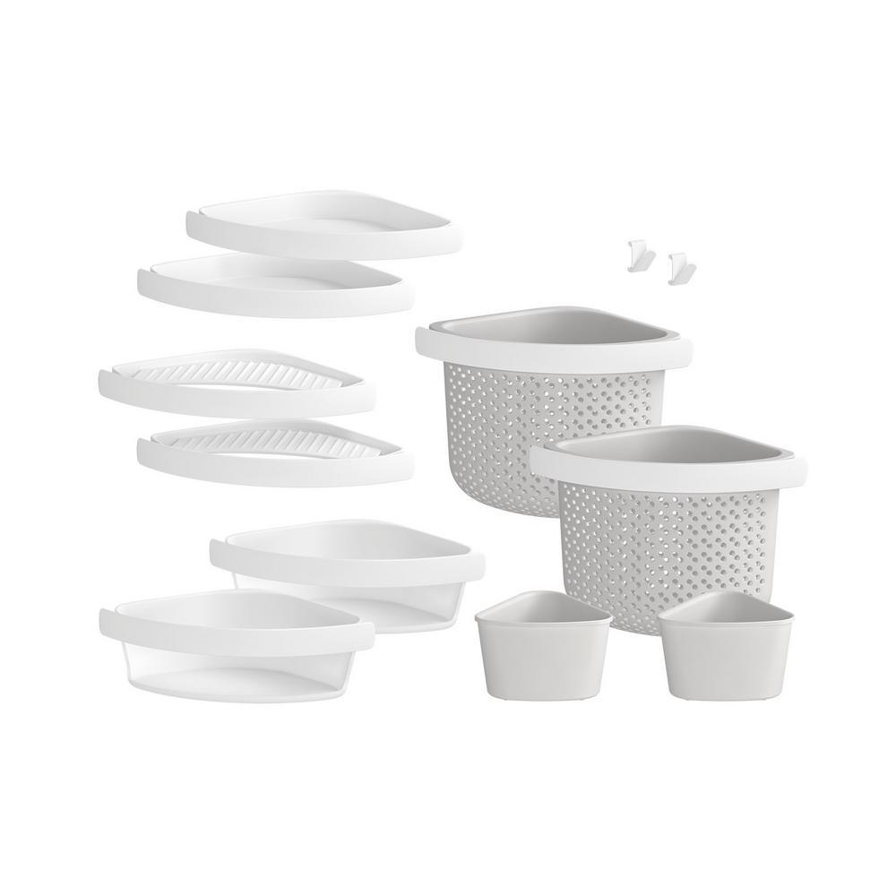 STORE+ 30 in. x 60 in. Single Threshold Right-Hand Shower Base with Shower Walls and 12-Piece Accessory Kit in White - Super Arbor