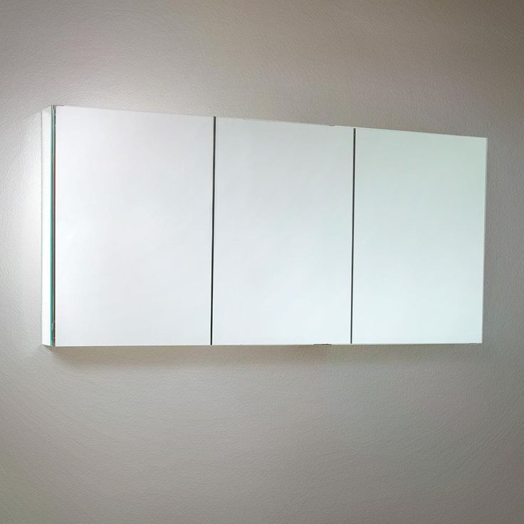 59 in. W x 26 in. H x 5 in. D Frameless Glass Recessed or Surface-Mount 4-Shelf Bathroom Medicine Cabinet