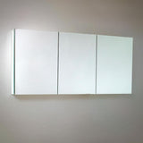 59 in. W x 26 in. H x 5 in. D Frameless Glass Recessed or Surface-Mount 4-Shelf Bathroom Medicine Cabinet