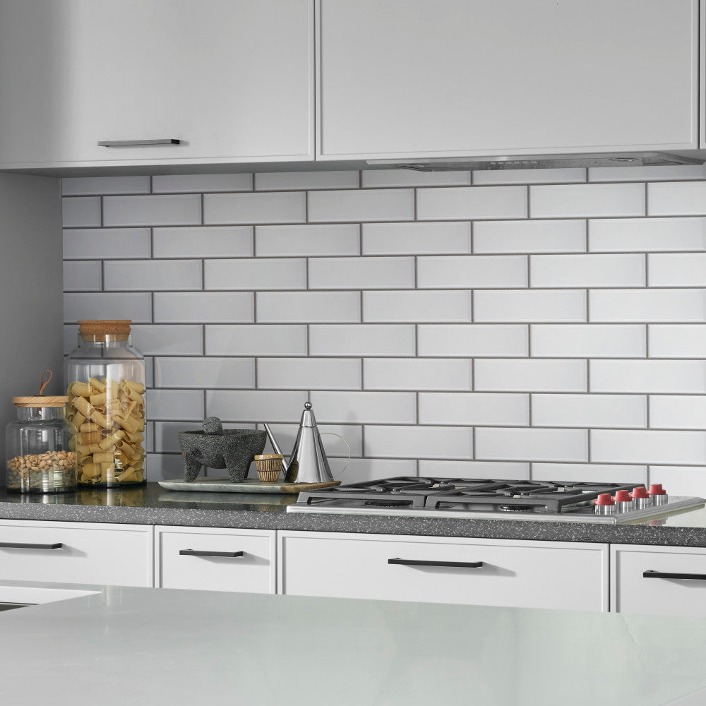 Merola Tile Santorini Loft Blanco 4 in. x 11-7/8 in. Ceramic Subway Wall Tile, High Sheen (12.17 sq. ft. per Case)