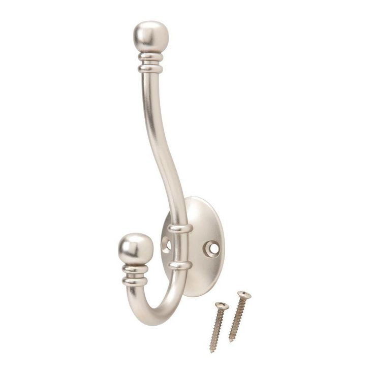Satin Nickel Decorative Coat and Hat Hook