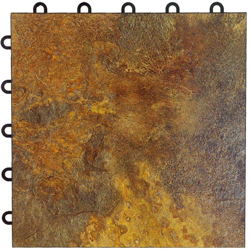 Greatmats Max Tile 12 in. x 12 in. x 5/8 in. Dark Oak Vinyl Interlocking Raised Modular Floor Tile (Case of 26)
