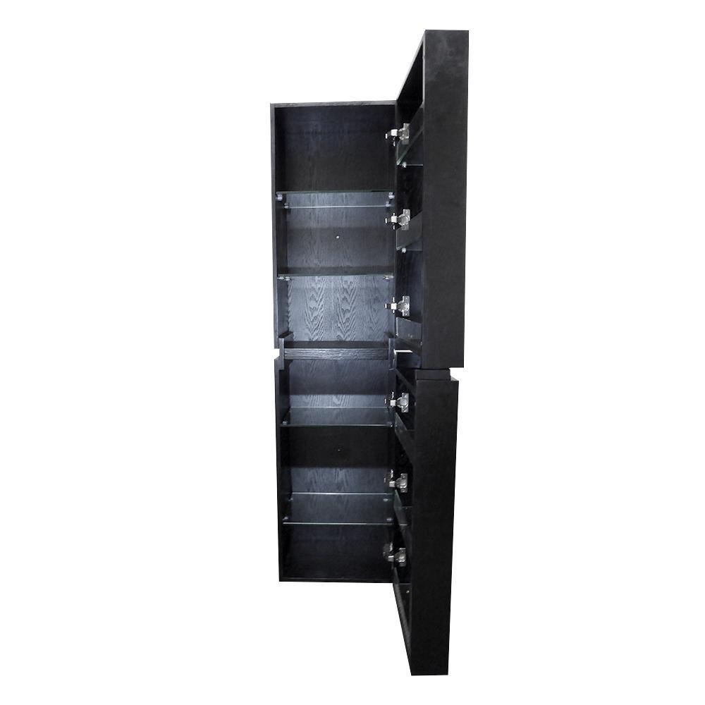 Mannheim 15.6 in. W x 15 in. D x 61.6 in. H Wall Mounted Linen Cabinet in Black - Super Arbor
