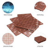 Pure Garden 11.5 in. x 11.5 in. Orange Polypropylene Outdoor Flooring (Set of 30)