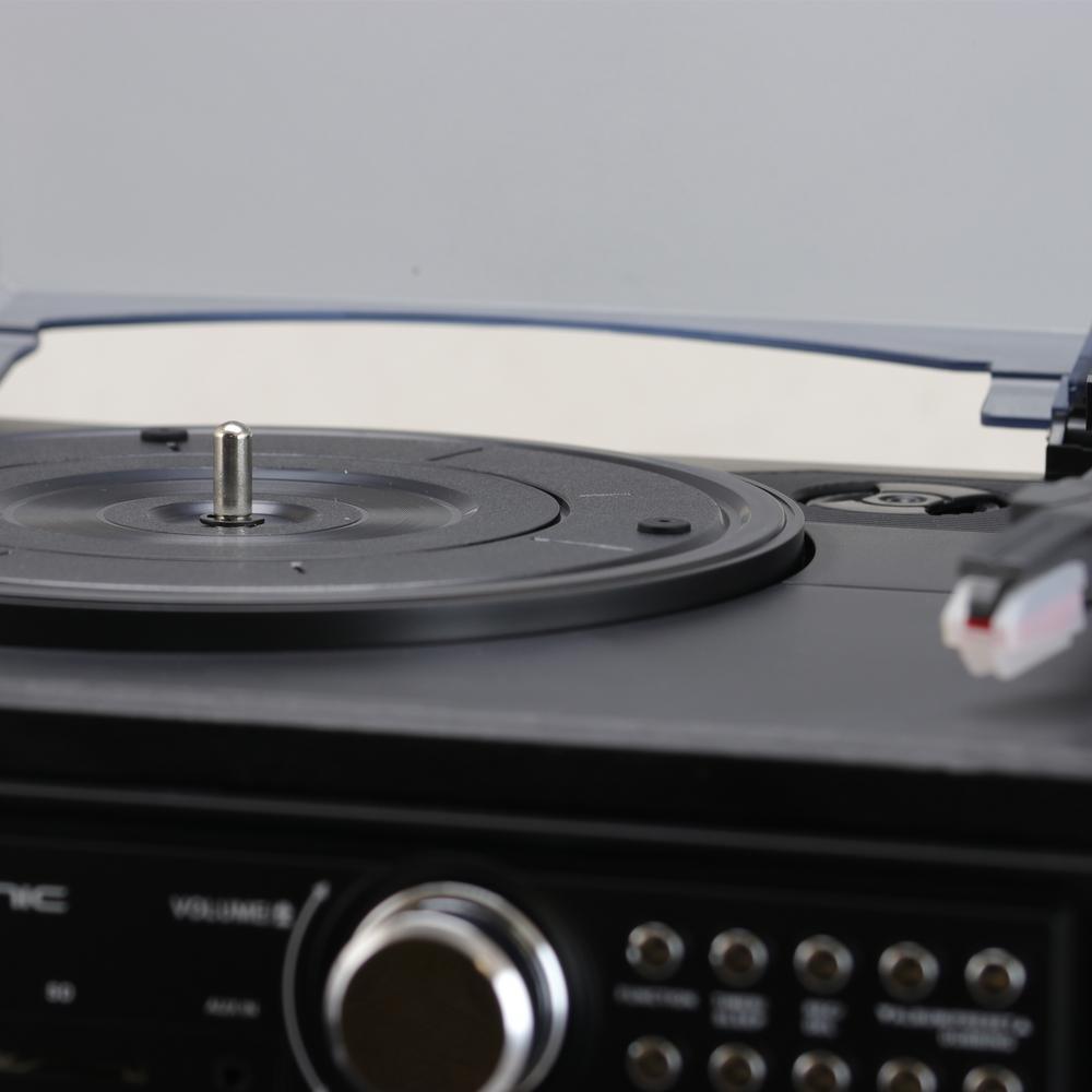 3-Speed Turntable with Wired Shelf Speakers - Super Arbor