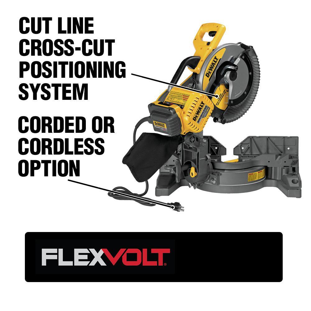 FLEXVOLT 120-Volt MAX Lithium-Ion Cordless Brushless 12 in. Miter Saw with AC Adapter (Tool-Only) - Super Arbor