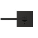 Custom Latitude Matte Black Collins Trim Combined Interior Door Lever - Super Arbor