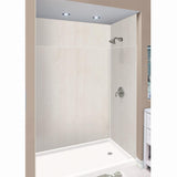 Expressions 36 in. x 60 in. x 72 in. 3-Piece Easy Up Adhesive Alcove Shower Wall Surround in White - Super Arbor