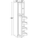 Home Decorators Collection Washington 18 in. W x 24 in. D x 84 in. H Assembled Plywood Pantry Kitchen Cabinet in Onyx with 4ROT Soft Close LH