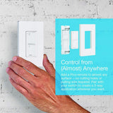 Caseta Smart Switch 3-Way Kit (2 Points of Control) with Pico Remote, Wallplate and Bracket, White - Super Arbor
