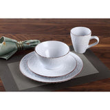 16-Piece Lorren Home Stoneware Scroll Dinnerware Set-White