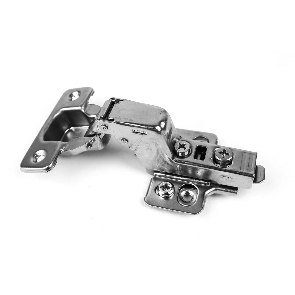 110-Degree 35 mm Inset Overlay Soft Close Frameless Cabinet Hinges with Installation Screws (30-Pairs) - Super Arbor