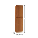 Home Decorators Collection Newport 24 in. W x 24 in. D x 90 in. H Assembled Plywood Pantry Kitchen Cabinet in Cinnamon with Soft Close