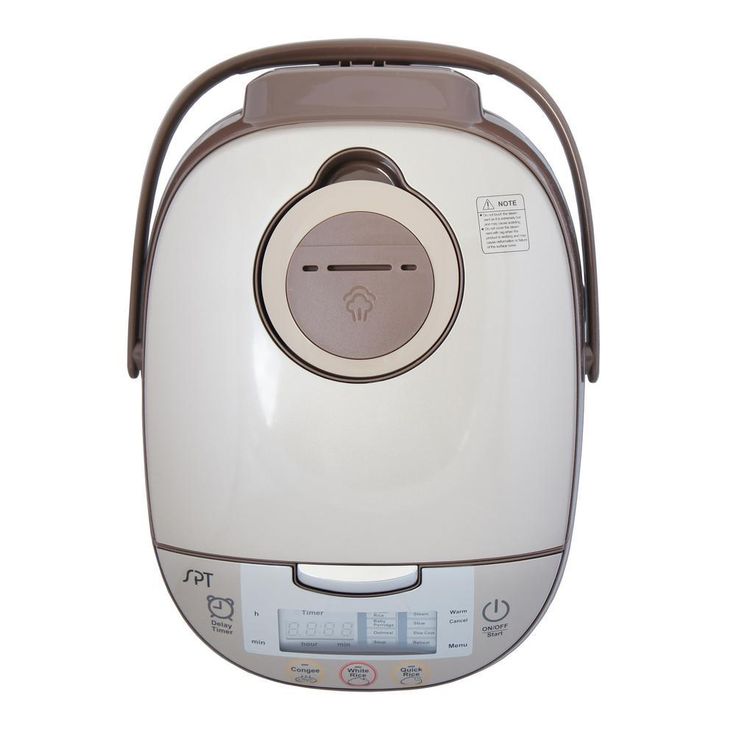 8-Cup Beige Rice Cooker with Steam Basket and Built-In Timer