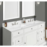 61 in. W x 22 in. D x 0.75 in. H Engineered Marble Vanity Top in Calacatta White with White Basin - Super Arbor