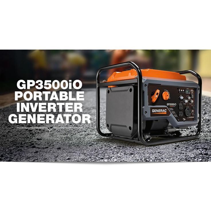 Generac GP3500iO 3500-Watt Gasoline Powered Recoil Start Inverter Generator with PowerRush Technology -Open Frame - 50 State/CSA