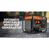 Generac GP3500iO 3500-Watt Gasoline Powered Recoil Start Inverter Generator with PowerRush Technology -Open Frame - 50 State/CSA