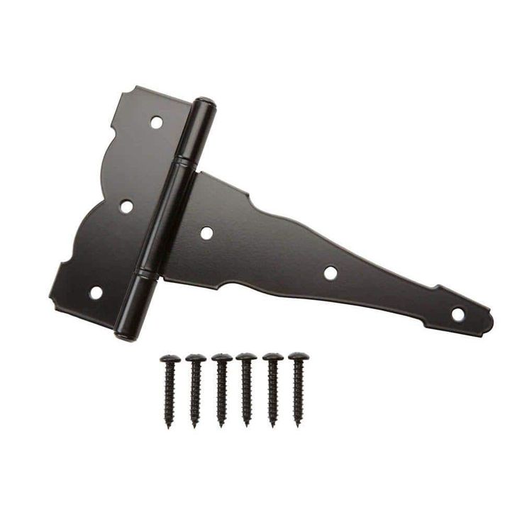 Everbilt 8 in. x 5-1/2 in. Black Decorative Gate Tee Hinge