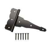 Everbilt 8 in. x 5-1/2 in. Black Decorative Gate Tee Hinge