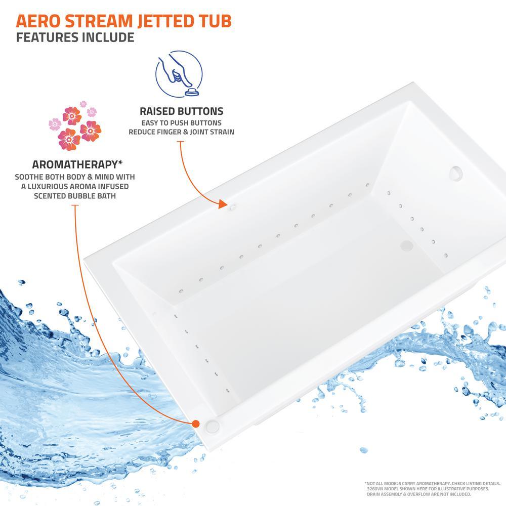 Beryl 5 ft. Acrylic Corner Drop-in Air Bathtub in White - Super Arbor