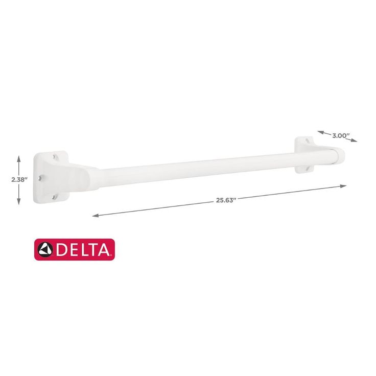 Delta 500 Series 24-in White Wall Mount (ADA Compliant) Grab Bar
