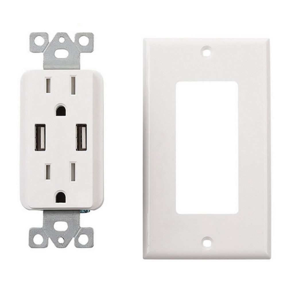Electrical Outlet Receptacle with 2-High Power USB Ports - Super Arbor