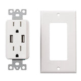 Electrical Outlet Receptacle with 2-High Power USB Ports - Super Arbor