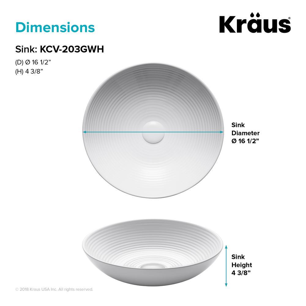 Viva 16-1/2 in. Round Porcelain Ceramic Vessel Sink in White - Super Arbor