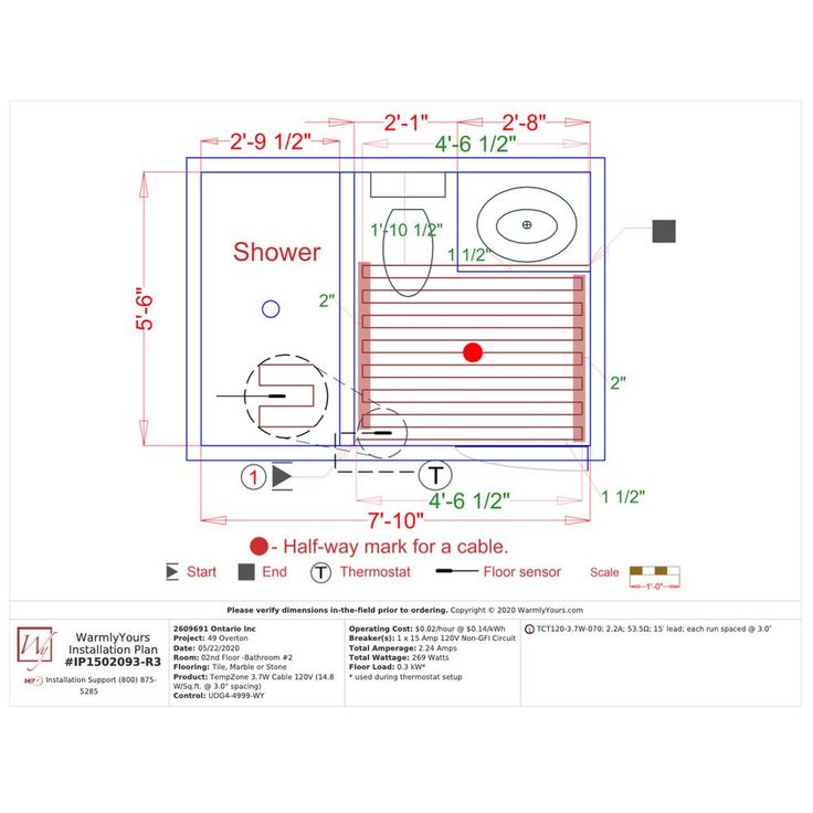WarmlyYours 70 ft. Cable System with Touch Screen Thermostat