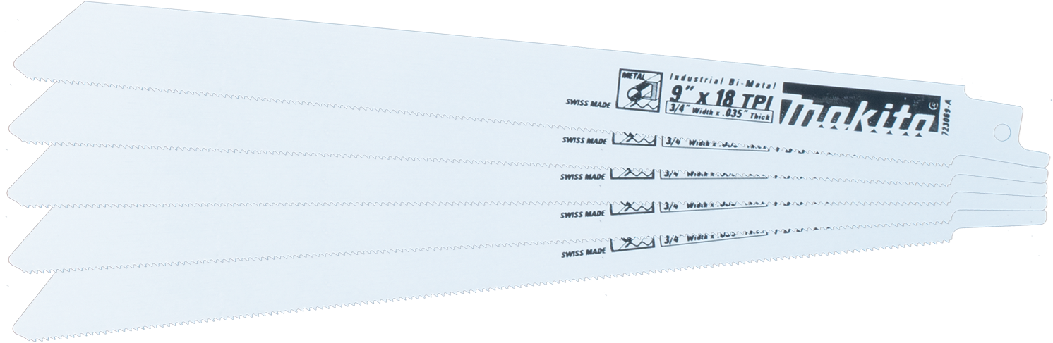 Makita Metal Cutting Reciprocating Saw Blade 9" 18 TPI 5/Pack