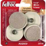 1-1/2 in. Beige Base Glides (4-Pack) - Super Arbor