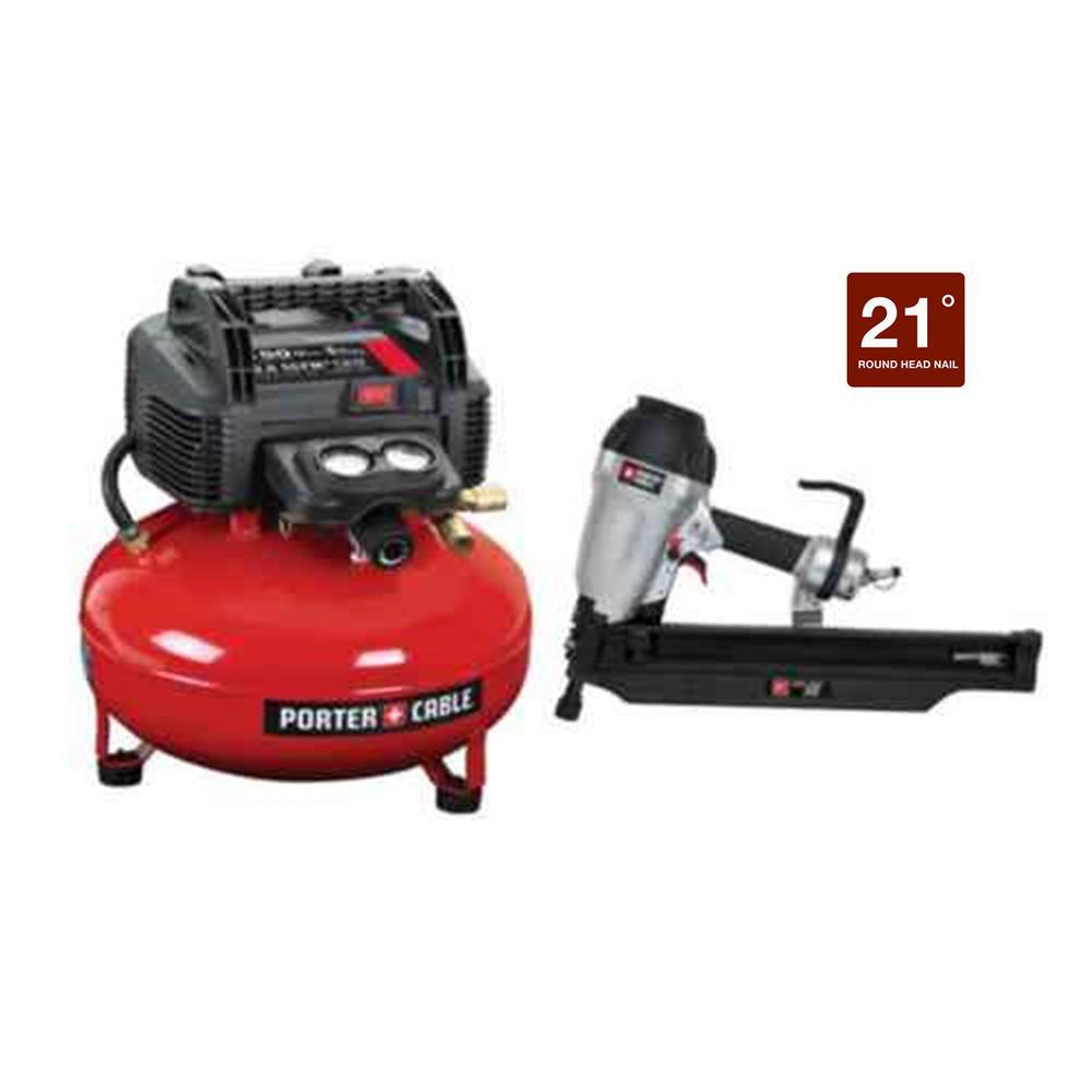 3-1/2 in. Round-Head Framing Nailer and Compressor Combo - Super Arbor